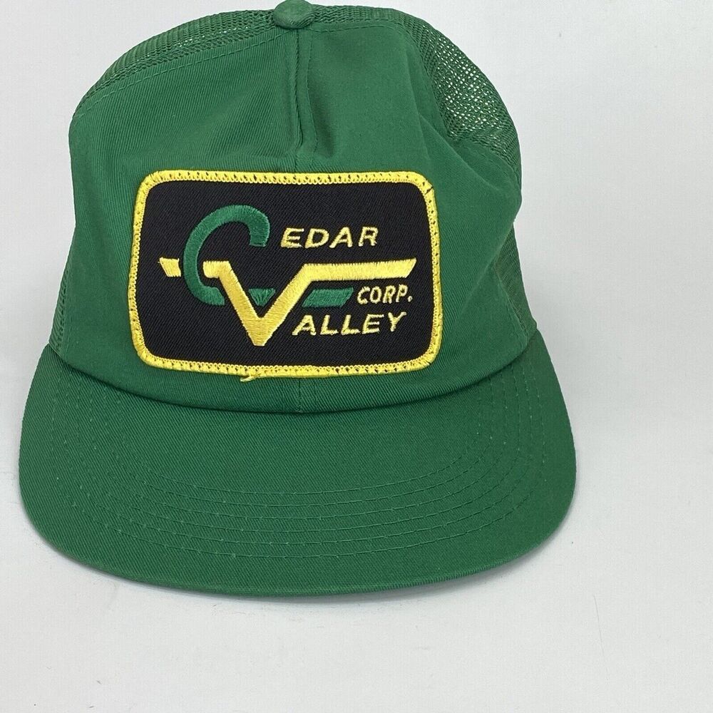 Vintage K-Products Cedar Valley Corp Snapback Hat Mesh Back Patch‎
